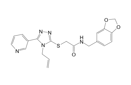 2-[[4-allyl-5-(3-pyridyl)-1,2,4-triazol-3-yl]sulfanyl]-N-(1,3-benzodioxol-5-ylmethyl)acetamide