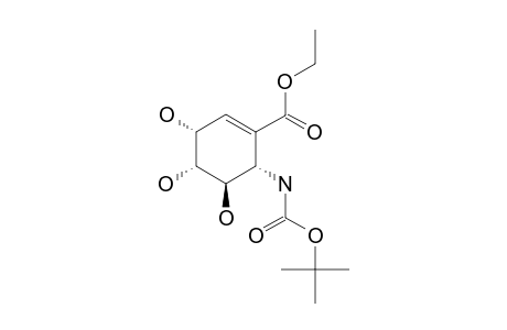 ETHYL-(SYN)-(ANTI)-(ANTI)-6-TERT.-BUTOXYCARBONYLAMINO-3,4,5-TRIHYDROXYCYCLOHEX-1-ENE-1-CARBOXYLATE