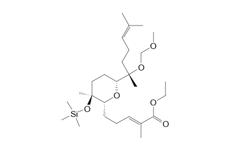 2-Pentenoic acid, 2-methyl-5-[tetrahydro-6-[1-(methoxymethoxy)-1,5-dimethyl-4-hexenyl]-3-methyl-3-[(trimethylsilyl)oxy]-2H-pyran-2-yl]-, ethyl ester, [2R-[2.alpha.(E),3.beta.,6.alpha.(S*)]]-