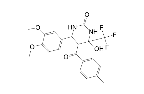 2(1H)-pyrimidinone, 6-(3,4-dimethoxyphenyl)tetrahydro-4-hydroxy-5-(4-methylbenzoyl)-4-(trifluoromethyl)-