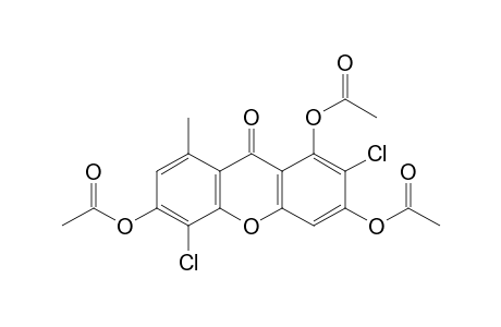 9H-Xanthen-9-one, 1,3,6-tris(acetyloxy)-2,5-dichloro-8-methyl-