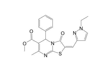 (2E)-2-[(1-ethyl-3-pyrazolyl)methylidene]-7-methyl-3-oxo-5-phenyl-5H-thiazolo[3,2-a]pyrimidine-6-carboxylic acid methyl ester