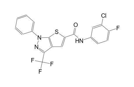 N-(3-chloro-4-fluorophenyl)-1-phenyl-3-(trifluoromethyl)-1H-thieno[2,3-c]pyrazole-5-carboxamide