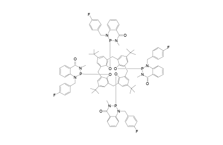tertakis{ [2-Chloro-4-(1H)-oxo-3-(4'-fluorobenzyl)-2,3-dihydro-1-methyl-1,3,2-benzodiazaphosphorinyl]oxy}-tetrakis(t-butyl)-calix[4]pyrocatechol