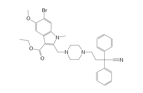 1H-indole-3-carboxylic acid, 6-bromo-2-[[4-(3-cyano-3,3-diphenylpropyl)-1-piperazinyl]methyl]-5-methoxy-1-methyl-, ethyl ester