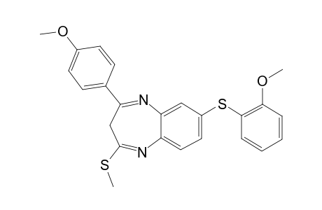 2-METHYLTHIO-3H-4-(PARA-METHOXYPHENYL)-7-(ORTHO-METHOXYPHENYLTHIO)-1,5-BENZO-DIAZEPINE