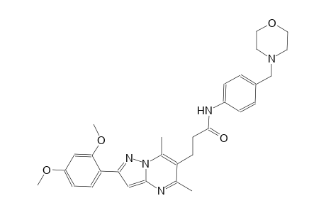 pyrazolo[1,5-a]pyrimidine-6-propanamide, 2-(2,4-dimethoxyphenyl)-5,7-dimethyl-N-[4-(4-morpholinylmethyl)phenyl]-
