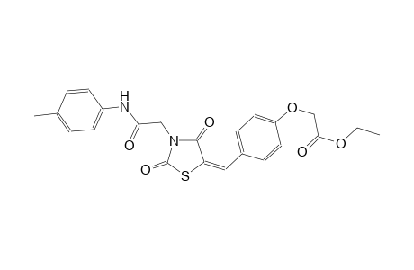 ethyl [4-((E)-{2,4-dioxo-3-[2-oxo-2-(4-toluidino)ethyl]-1,3-thiazolidin-5-ylidene}methyl)phenoxy]acetate