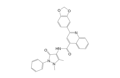 2-(1,3-benzodioxol-5-yl)-N-(1,5-dimethyl-3-oxo-2-phenyl-2,3-dihydro-1H-pyrazol-4-yl)-4-quinolinecarboxamide