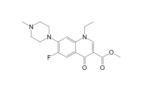 PEFLOXACIN_METHYLESTER;METHYL_1-ETHYL-6-FLUORO-7-(4-METHYLPIPERAZIN-1-YL)-4-OXO-QUINOLINE-3-CARBOXYLATE