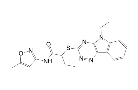 2-[(5-ethyl-5H-[1,2,4]triazino[5,6-b]indol-3-yl)sulfanyl]-N-(5-methyl-3-isoxazolyl)butanamide