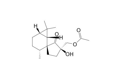 Spiro[bicyclo[4.1.0]heptane-2,1'-cyclopentan]-2'-one, 3'-[(acetyloxy)methyl]-3'-hydroxy-3,7,7-trimethyl-, [1R-[1.alpha.,2.beta.(R*),3.beta.,6.alpha.]]-