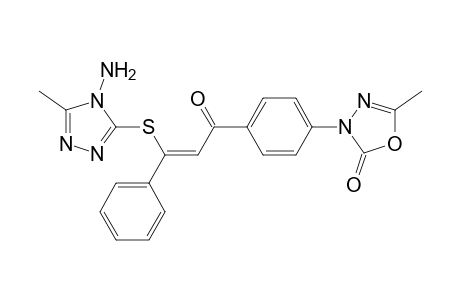 2,3-Dihydro-5-methyl-3-{p-[3'-(1"H-amino-5"-methyl-1",3",4"-triazol-2"-ylthio)-3'-phenyl-acr-1'-oyl]phenyl}-2-oxo-1,3,4-oxadiazole