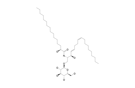 CEREBROSIDE-B(1B);(2S,3R,4E,8Z)-3-HYDROXY-2-[(2R)-2-HYDROXY-HEXADECANOYLAMINO]-1-BETA-GLUCOPYRANOSYLOXY-4,8-OCTADIENE