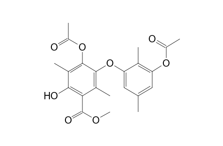 Methyl 4-acetoxy-5-(3'-acetoxy-2',5'-dimethylphenoxy)-2-hydroxy-3,6-dimethylbenzoate