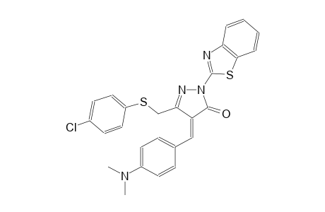 (4E)-2-(1,3-benzothiazol-2-yl)-5-{[(4-chlorophenyl)sulfanyl]methyl}-4-[4-(dimethylamino)benzylidene]-2,4-dihydro-3H-pyrazol-3-one