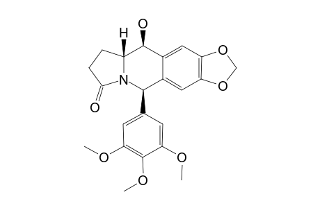 10-HYDROXY-7,8-METHYLENEDIOXY-5-(3',4',5'-TRIMETHOXYPHENYL)-1,2,3,5,10,10A-HEXAHYDROBENZ-[F]-INDOLIZIN-3-ONE