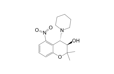 trans-3,4-Dihydro-2,2-dimethyl-5-nitro-4-(piperidin-1-yl)-2H-1-benzopyran-3-ol