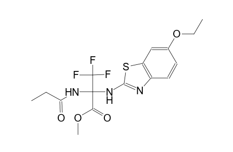 methyl 2-[(6-ethoxy-1,3-benzothiazol-2-yl)amino]-3,3,3-trifluoro-2-(propionylamino)propanoate