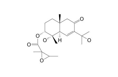 4-ALPHA-HYDROXY-3-ALPHA-(2-METHYL-2,3-EPOXYBUTYRYLOXY)-11-HYDROPEROXY-EUDESM-6-ENE-8-ONE