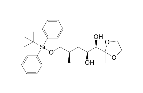 (1R,2S,4R)-5-((tert-butyldiphenylsilyl)oxy)-4-methyl-1-(2-methyl-1,3-dioxolan-2-yl)pentane-1,2-diol