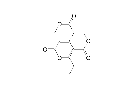 2H-Pyran-4-acetic acid, 6-ethyl-5-(methoxycarbonyl)-2-oxo-, methyl ester