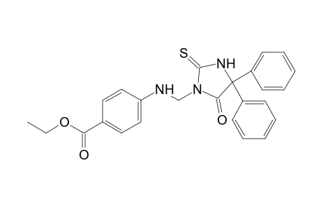 p-{[(4,4-diphenyl-5-oxo-2-thioxo-1-imidazolidinyl)methyl]amino} benzoic acid, ethyl ester