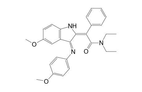 2-[N,N-Diethyl-1'-carbamoyl-1'-phenylmethylidene]-5-methoxy-3-(4"-methoxyphenyl)imino-1H-indole