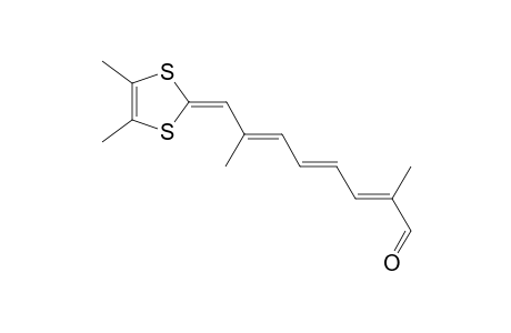 (2E, 4E, 6E)-8-(4,5-dimethyl-1,3-dithiol-2-ylidene)-2,7-dimethylocta-2,4,6-trienal