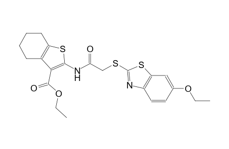 ethyl 2-({[(6-ethoxy-1,3-benzothiazol-2-yl)sulfanyl]acetyl}amino)-4,5,6,7-tetrahydro-1-benzothiophene-3-carboxylate