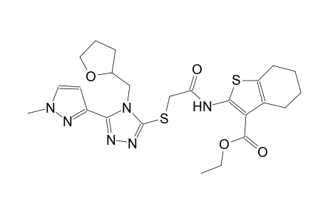 ethyl 2-[({[5-(1-methyl-1H-pyrazol-3-yl)-4-(tetrahydro-2-furanylmethyl)-4H-1,2,4-triazol-3-yl]sulfanyl}acetyl)amino]-4,5,6,7-tetrahydro-1-benzothiophene-3-carboxylate
