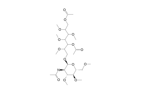 1,5-di-o-Acetyl-7-o-(2-deoxy-2-acetamido-3,4,6-tri-o-methyl-.alpha.-D-glucopyranosyl)-2,3,4,6-tetra-o-methyl-L-glycero-D-manno-heptitol