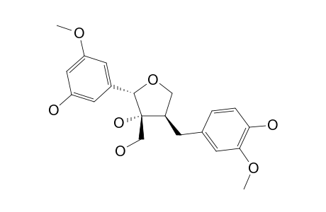 DETOIGNAN-A;(2R,3S,4S)-4-(4-HYDROXY-3-METHOXYBENZYL)-2-(5-HYDROXY-3-METHOXYPHENYL)-3-(HYDROXYMETHYL)-TETRAHYDROFURAN-3-OL