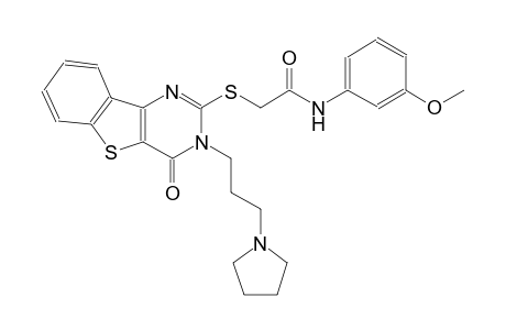N-(3-methoxyphenyl)-2-({4-oxo-3-[3-(1-pyrrolidinyl)propyl]-3,4-dihydro[1]benzothieno[3,2-d]pyrimidin-2-yl}sulfanyl)acetamide