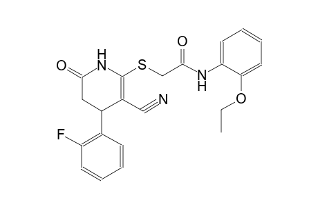 2-{[3-cyano-4-(2-fluorophenyl)-6-oxo-1,4,5,6-tetrahydro-2-pyridinyl]sulfanyl}-N-(2-ethoxyphenyl)acetamide