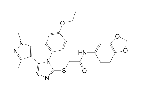 N-(1,3-benzodioxol-5-yl)-2-{[5-(1,3-dimethyl-1H-pyrazol-4-yl)-4-(4-ethoxyphenyl)-4H-1,2,4-triazol-3-yl]sulfanyl}acetamide