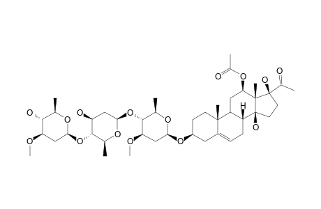 12-O-ACETYLPERGULARIN-3-O-BETA-D-OLEANDROPYRANOSYL-(1->4)-BETA-D-CANAROPYRANOSYL-(1->4)-BETA-D-OLEANDROPYRANOSIDE