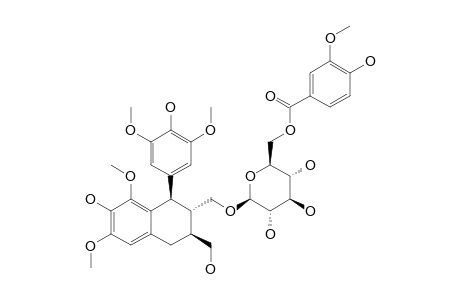 FERNANDOSIDE;(+)-LYONIRESINOL-3A-[6-(4-HYDROXY-3-METHOXY-BENZOYL)]-O-BETA-GLUCOPYRANOSIDE