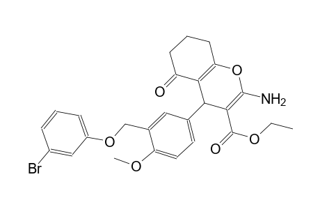 ethyl 2-amino-4-{3-[(3-bromophenoxy)methyl]-4-methoxyphenyl}-5-oxo-5,6,7,8-tetrahydro-4H-chromene-3-carboxylate
