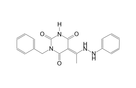 (5E)-1-benzyl-5-[1-(2-phenylhydrazino)ethylidene]-2,4,6(1H,3H,5H)-pyrimidinetrione