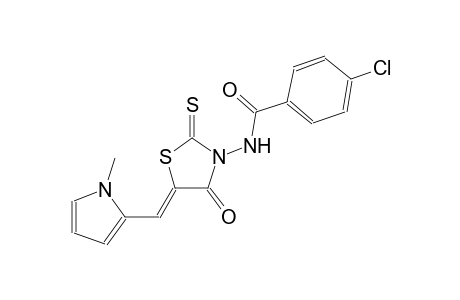 4-chloro-N-{(5Z)-5-[(1-methyl-1H-pyrrol-2-yl)methylene]-4-oxo-2-thioxo-1,3-thiazolidin-3-yl}benzamide