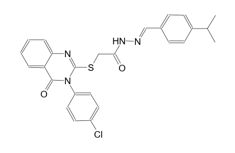 2-{[3-(4-chlorophenyl)-4-oxo-3,4-dihydro-2-quinazolinyl]sulfanyl}-N'-[(E)-(4-isopropylphenyl)methylidene]acetohydrazide