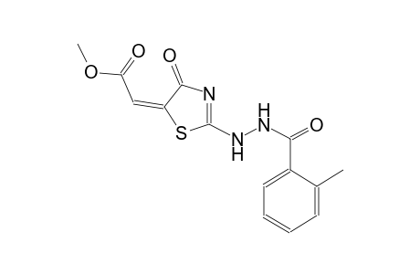 methyl (2E)-(2-[2-(2-methylbenzoyl)hydrazino]-4-oxo-1,3-thiazol-5(4H)-ylidene)ethanoate