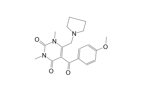 2,4(1H,3H)-pyrimidinedione, 5-(4-methoxybenzoyl)-1,3-dimethyl-6-(1-pyrrolidinylmethyl)-