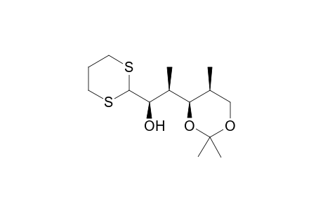 (2R,3R,4R,5S)-3,5-Dimethyl-2-hydroxy-4,6-isopropylidenedioxyhexanal trimethylene dithioacetal