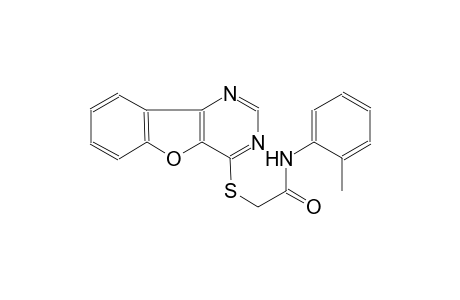 2-([1]benzofuro[3,2-d]pyrimidin-4-ylsulfanyl)-N-(2-methylphenyl)acetamide