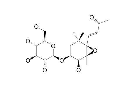 KOMAROVESIDE-B;(3S,4S,5S,6R,7E)-5,6-EPOXY-3,4-DIHYDROXY-7-MEGASTIGMEN-9-ONE-3-O-BETA-D-GLUCOPYRANOSIDE