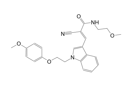 (2E)-2-cyano-N-(2-methoxyethyl)-3-{1-[2-(4-methoxyphenoxy)ethyl]-1H-indol-3-yl}-2-propenamide