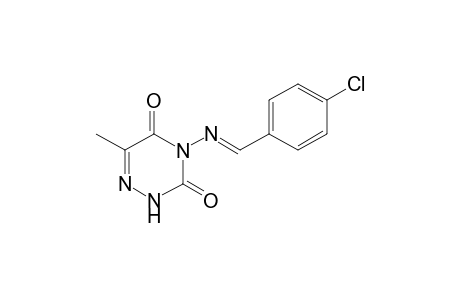 4-[(p-chlorobenzylidene)amino]-6-methyl-as-triazine-3,5(2H,4H)-dione