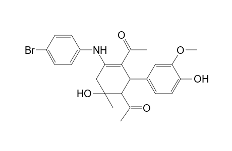 1-[3-acetyl-4-(4-bromoanilino)-6-hydroxy-2-(4-hydroxy-3-methoxy-phenyl)-6-methyl-cyclohex-3-en-1-yl]ethanone